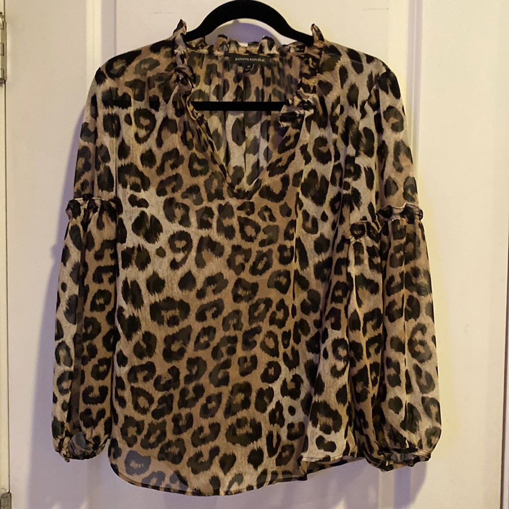 Sheer animal print top